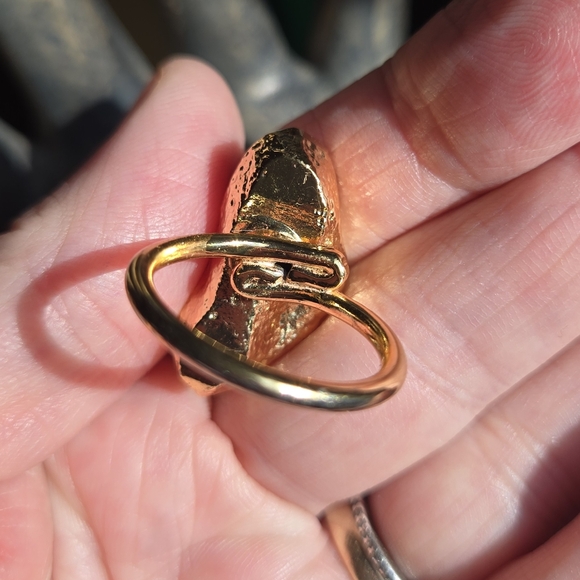 Topaz baby blue drutzy geode 18k gold sz8 - Picture 6 of 6